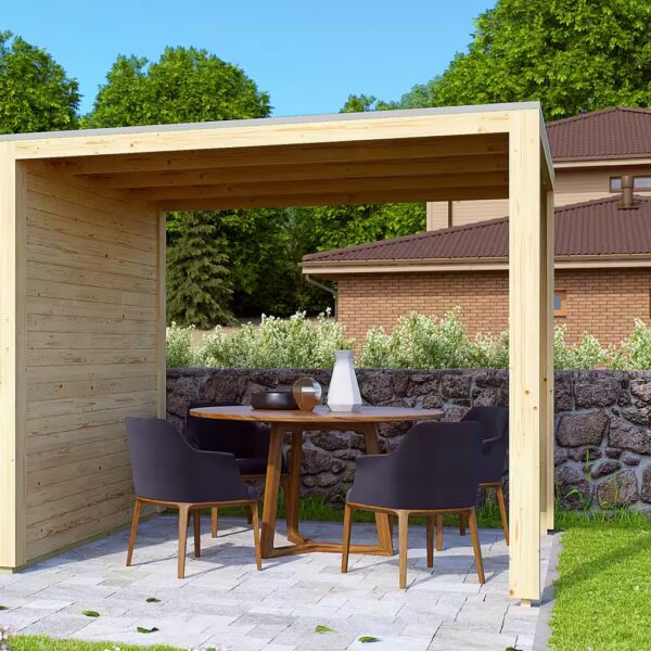 Extension roof WxL: 200x276 cm, suitable for sauna cabins "Ruben" and "Hagen", natural finish