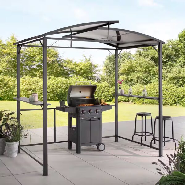 Roma Grill Pavilion External dimensions WxD: 245x150 cm, steel frame, polycarbonate roof panels