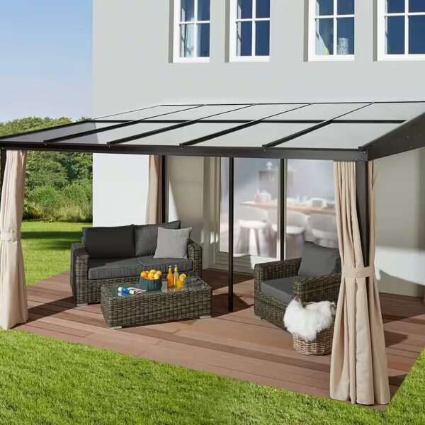 Hawaii extension pavilion with 4 side panels, (set), WxL: 400x300 cm, aluminum frame