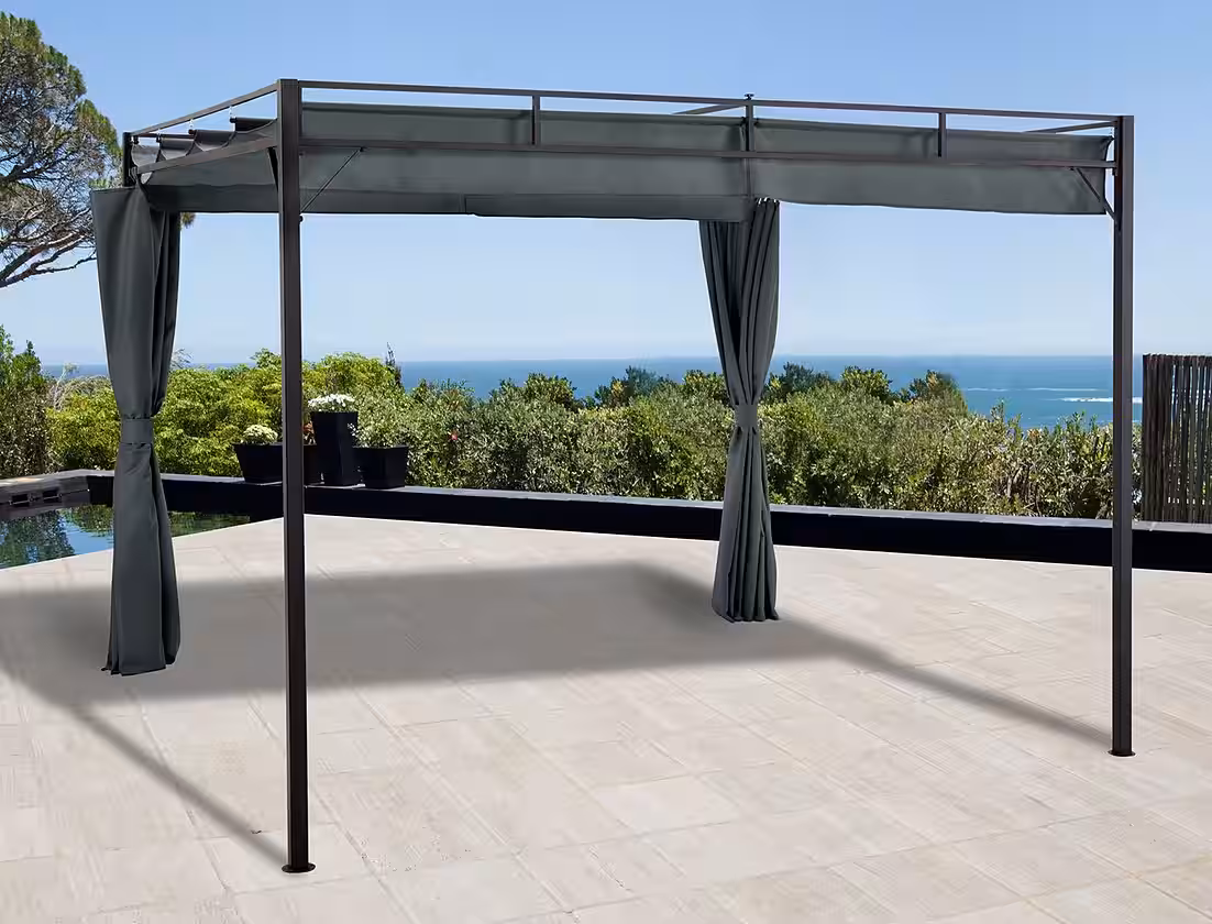 Milos Pavilion with 2 side panels, (set), WxL: 300x300 cm