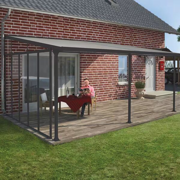 Terrace roof with powder-coated aluminum frame