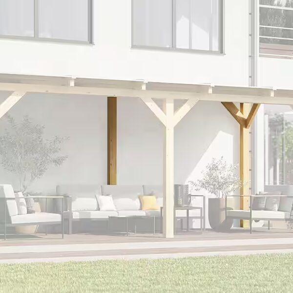 Patio roof kit for patio roofing for freestanding installation, without roofing