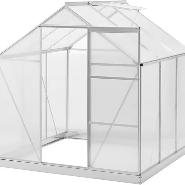 Florence Greenhouse WxDxH: 190 x 190 x 195 cm, 4 mm wall thickness, with foundation frame