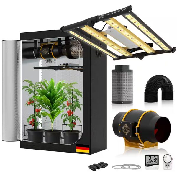 Greenhouse Growbox Grow Tent 120x60x180 Complete Set 240W LED KIT GROW complete SET