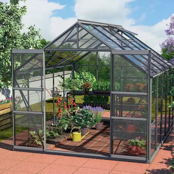 Calisto 8300 Greenhouse WxDxH: 257 x 321 x 232 cm, 3 mm wall thickness, set, with foundation frame, safety glass