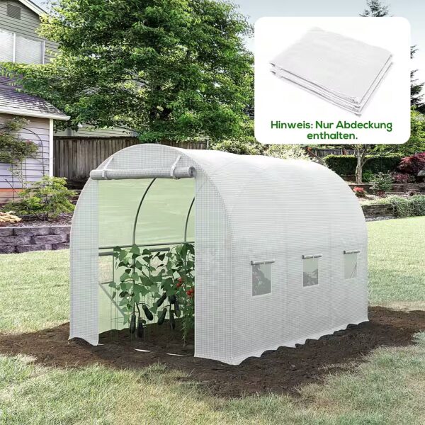 Foil greenhouse, polytunnel, greenhouse film with 6 windows