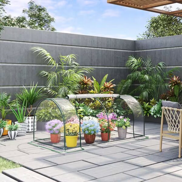 Foil greenhouse, cold frame with door, plant house, plant cultivation