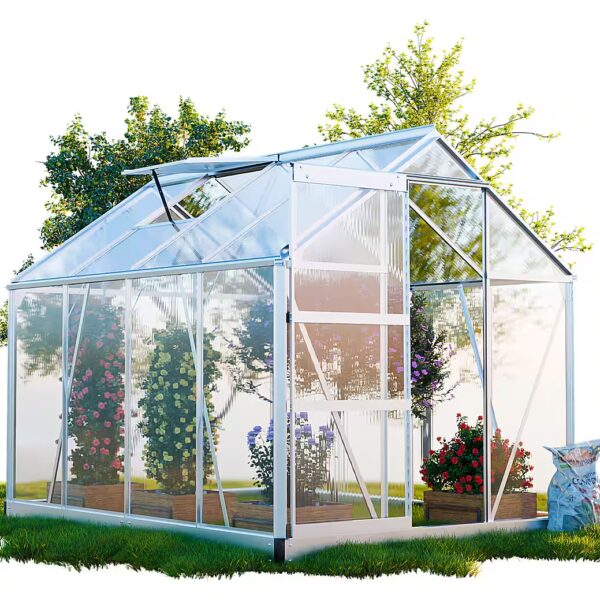 Greenhouse NEAPEL made of aluminum, 4.75m², 4mm wall, sliding door
