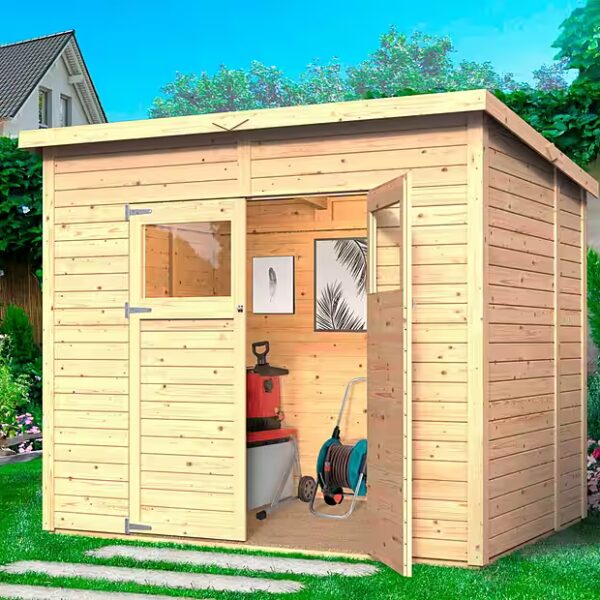Garden shed Amrum 3 made of natural spruce wood