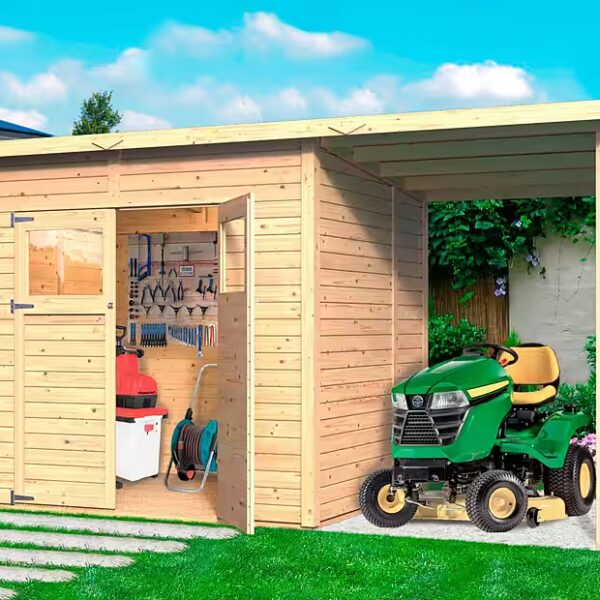 Garden shed Amrum 3 made of natural spruce wood