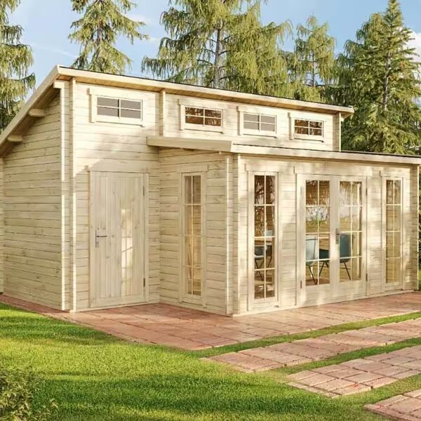 Garden shed, wooden, Lausitz ISO with extension