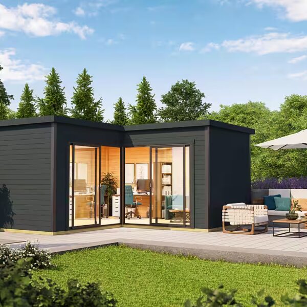 Garden shed DOMEO 6 CARBON GREY/ANTHRACITE WxD: 500x509.3 cm, (set), foundation dimensions 5000 x 5000, carbon gray