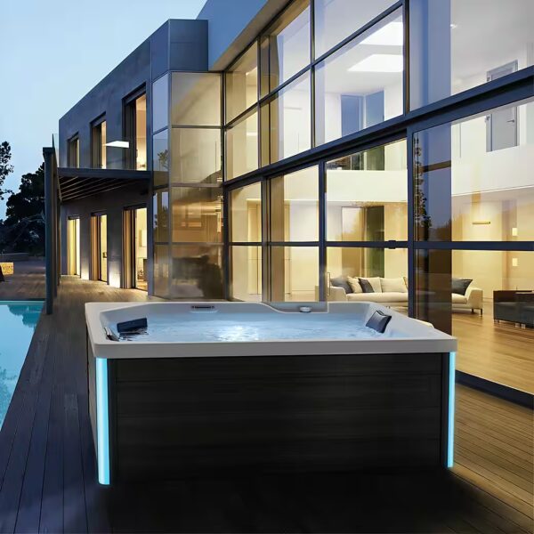 Whirlpool Outdoor Spa GALERA white 190x130, sanitary acrylic with integrated heating, massage, LED