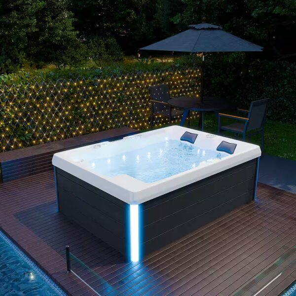 Whirlpool outdoor whirlpool ELBA white 210x150 with integrated heating, massage function and LED lighting