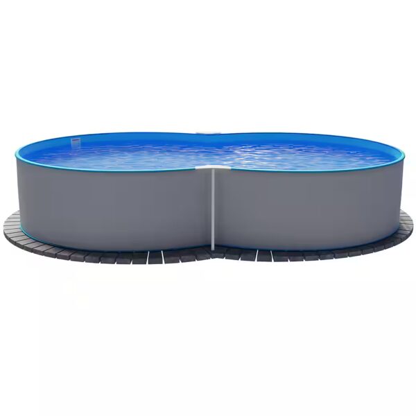 Figure-eight steel wall pool, figure-eight exclusive, 525x320x120 cm, St (Single pool), galvanized steel wall