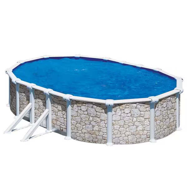 Oval steel wall pool, oval Classic, size selectable, 120cm deep (Single pool), galvanized steel wall