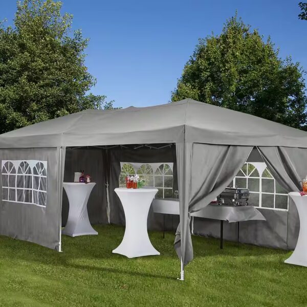 Folding pavilion with 6 side panels, (set), WxL: 300x600 cm