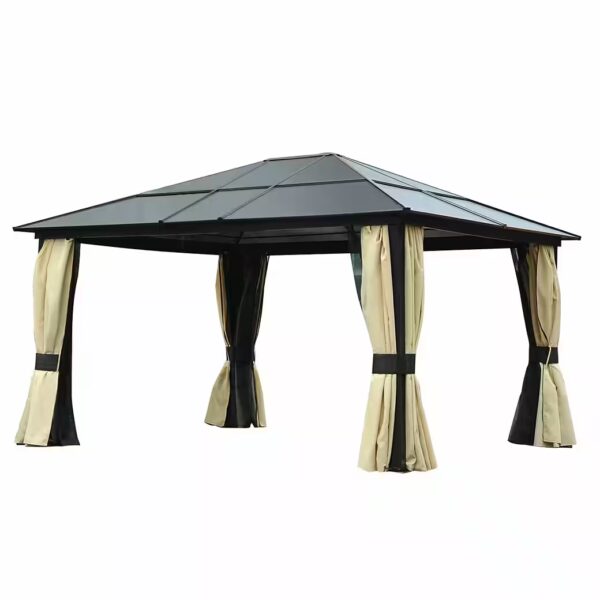 Luxury pavilion with a translucent roof Aluminum garden pavilion, party tent, garden tent, 430 x 360 x 265 cm