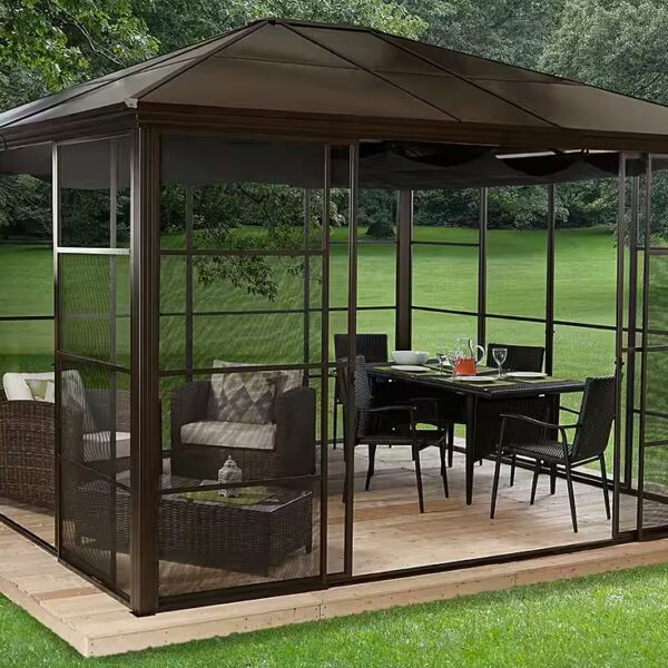 Castel Pavilion 12x14 with 4 side panels, (set), WxL: 362x427 cm, incl. sunshade