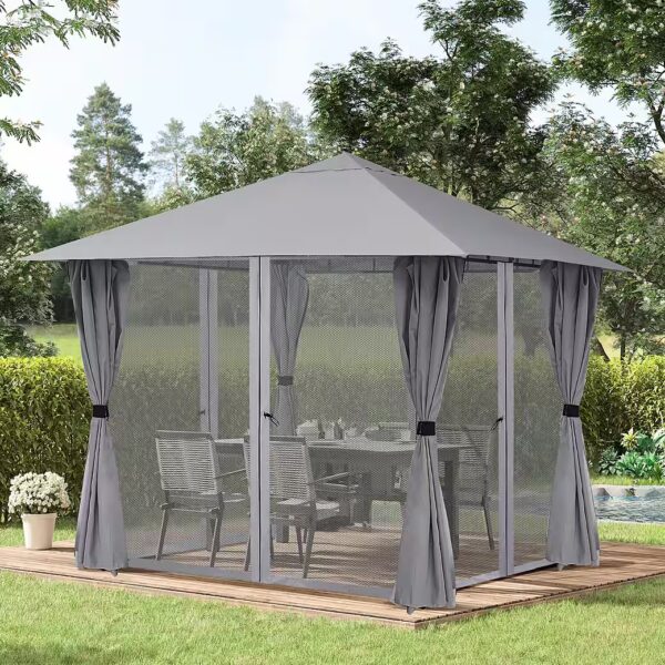 Pavilion/Party Tent 300 x 300 cm Pavilion with 4 side panels and 4 mosquito nets