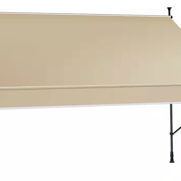 Clamp-on awning with LED warm light strip Width/Projection: 250/150 cm, with practical hand crank