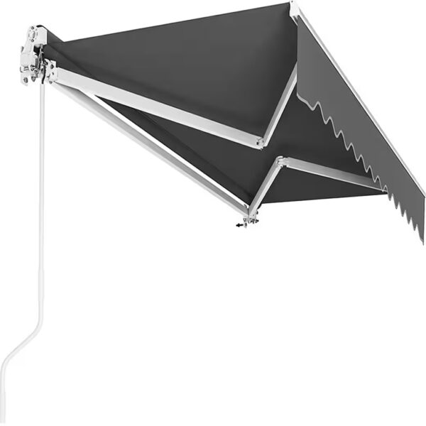 Folding arm awning Anti-UV with hand crank, made of metal and polyester