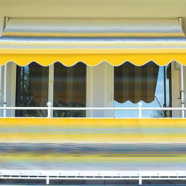 Clamp awning Yellow-grey, projection: 150 cm, various widths