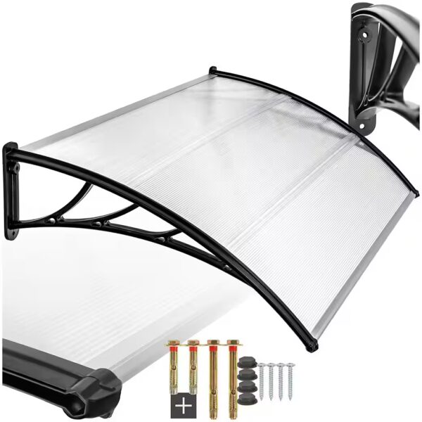 Transparent, weatherproof and UV-resistant canopy/awning, 120 x 93 cm