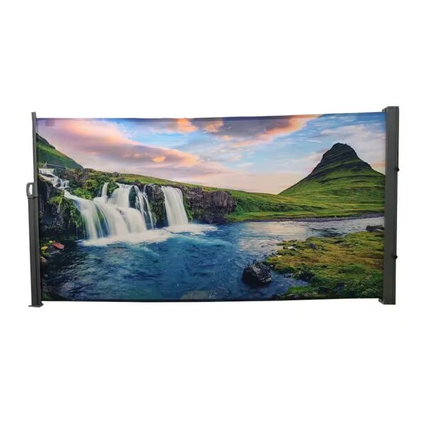 Side awning, side awning, mountains right (Piece, 1-pc., 1 side awning) Privacy screen Windbreak