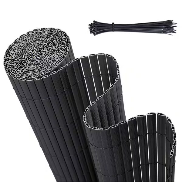 Balcony privacy screen PVC privacy screen mat with reinforced construction privacy fence grey