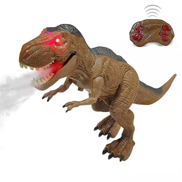 Remote-controlled dinosaur toy figure for boys aged 4, 5, 6, and 8 years, with LED (Package, Complete Set), Dino Robot Children's Toy with Walking and Roaring