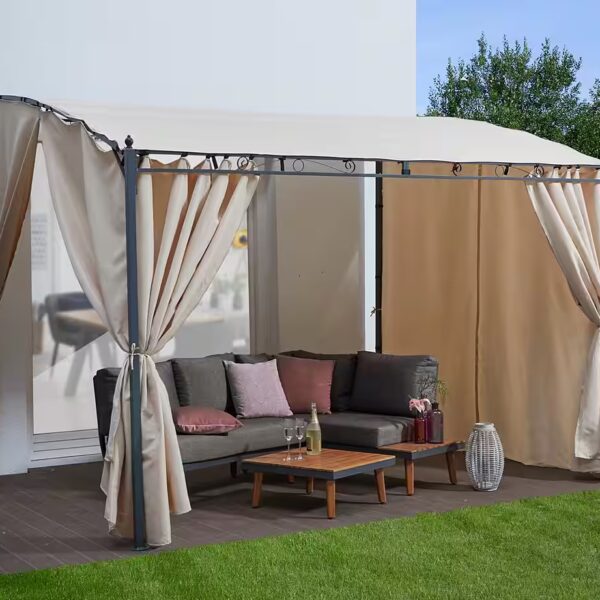 Burano extension pavilion with 3 side panels, (set), WxL: 300x250 cm or 400x250 cm
