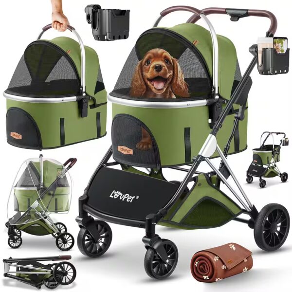 3-in-1 Dog Stroller, Dog Stroller, max. 20kg, Pet Stroller