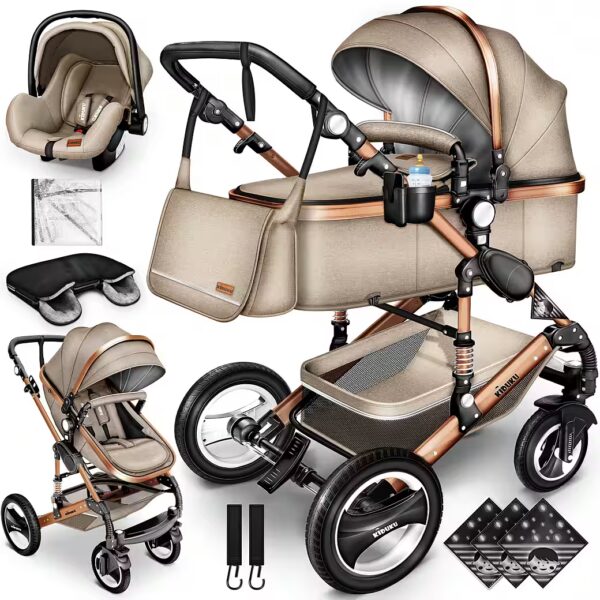 KIDUKU® 3-in-1 Combination Stroller/Buggy/Travel Buggy incl. Car and Baby Carrier