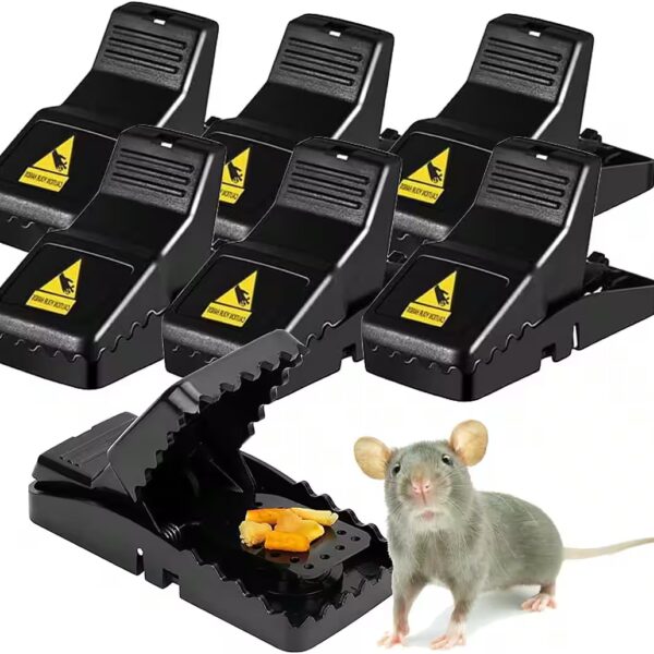 Snap Trap 6X Snap Trap Mouse Trap - Reusable Black