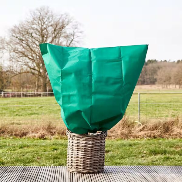 Winter protection cover 1 frost protection bag, protective cover for plants, green with zipper
