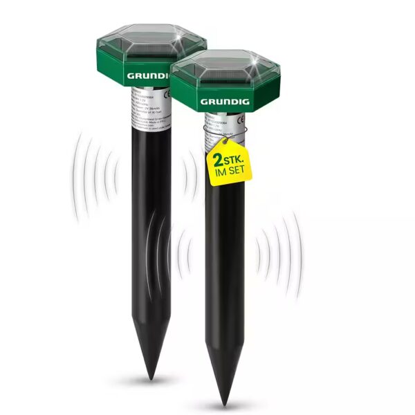 Ultrasonic animal repellent, mole deterrent, mole repeller, vole repeller