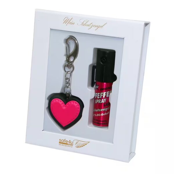 Marten spray gift box security: Heart alarm + pepper spray