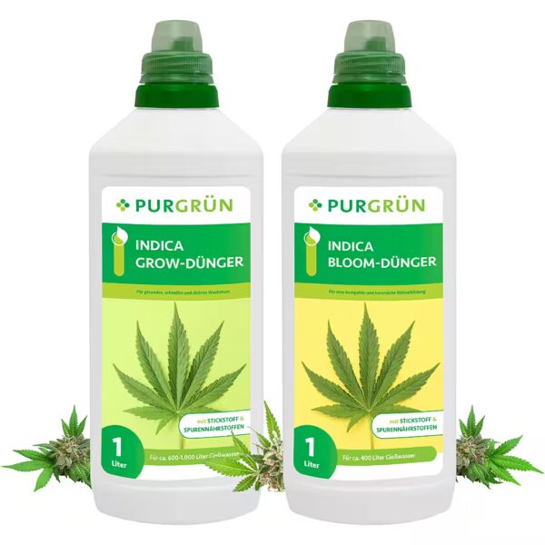 Indica plant fertilizer set, NPK for growth & flowering, 2L Liquid fertilizer, 2-pack, improves flower formation and harvest yield