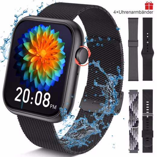 Smartwatch, Fitness Tracker Watch for Women and Men with Phone Function Women's health, sleep tracking, calorie consumption