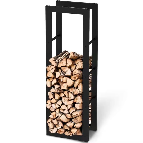 Metal Firewood Rack, Black | Firewood Storage | Design Firewood Rack