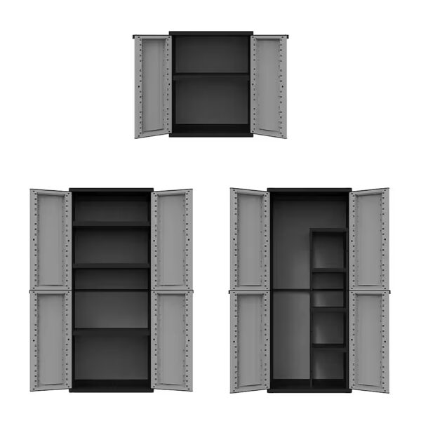 Multi-purpose plastic cabinet 'J-Twist' in various sizes (black/grey)