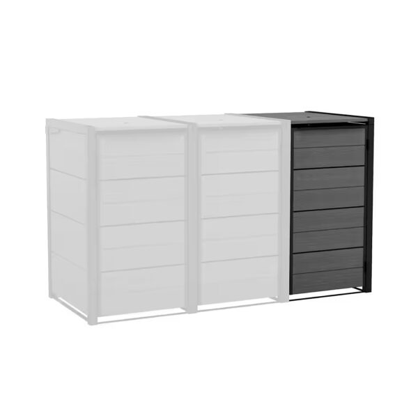 "Hide Away" bin storage unit, 240L per unit, anthracite, wood look, seamlessly expandable