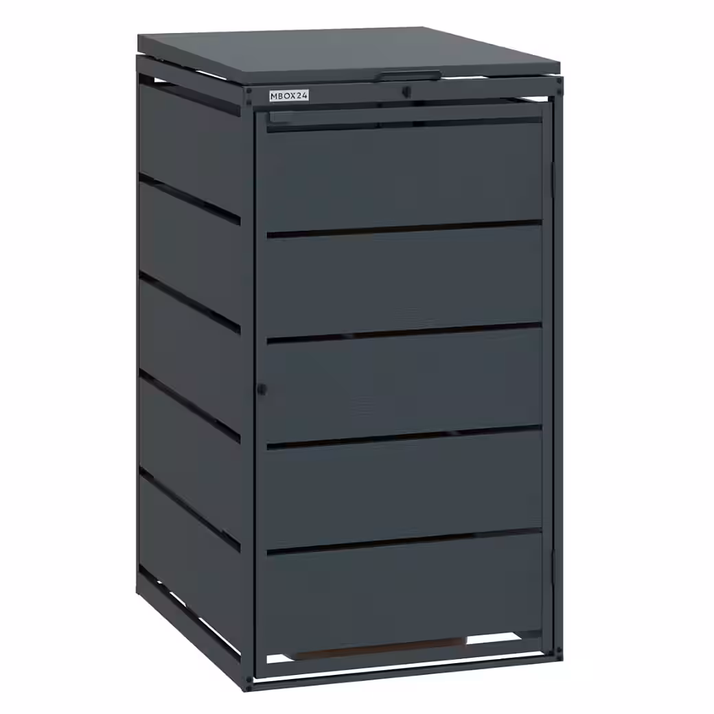 MBOX24 Classic garbage can enclosure for 240L bins, made of galvanized steel
