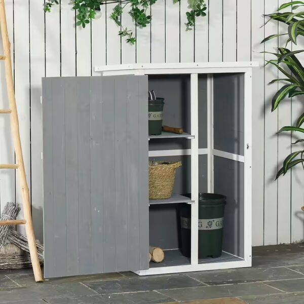 Garden shed, tool shed with shelves