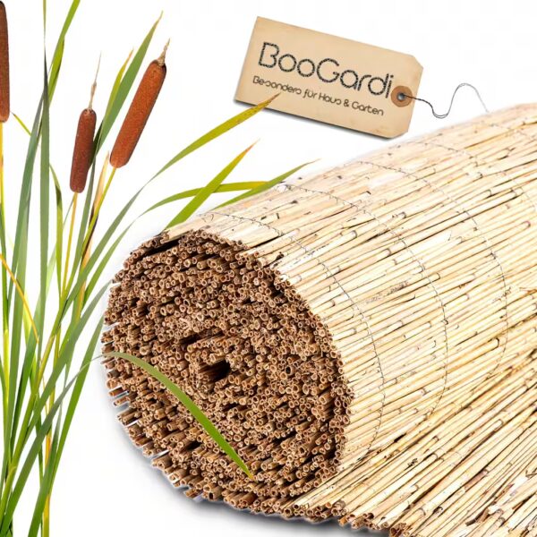 Privacy fence mats, reed mat, natural (1 piece, reed privacy screen mat, 50cm high x 150cm long), balcony privacy screen without drilling, garden reed mat