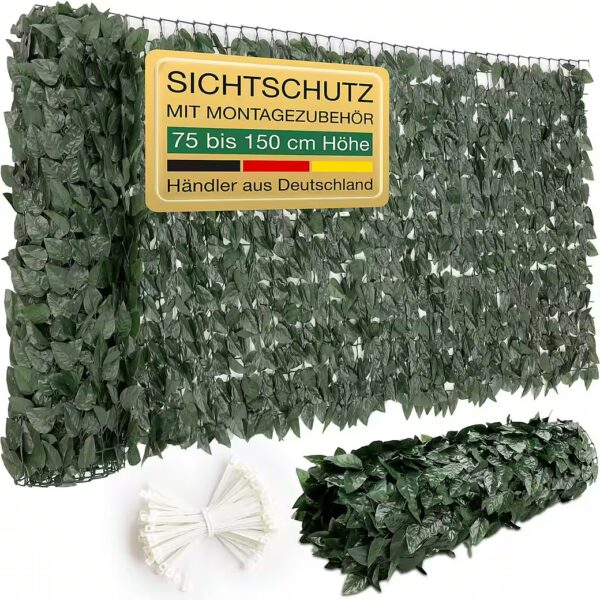 Balcony privacy screen, balcony & fence privacy screen without drilling, 100 cm high, various sizes