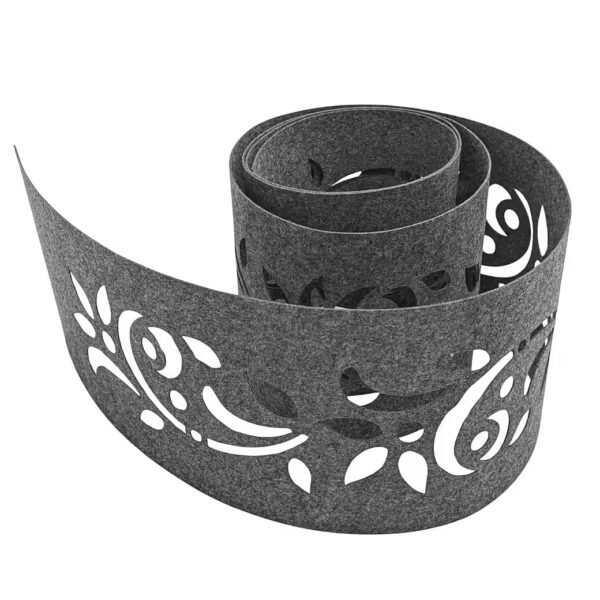 Privacy screen strips, non-woven design, floral decor, single strip, light grey, 2.55m