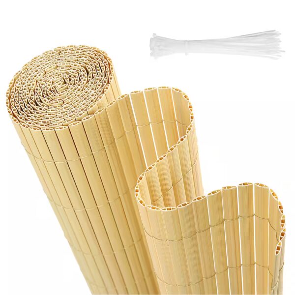 Balcony privacy screen PVC privacy screen mats Bamboo privacy screen balcony garden privacy fence with inner double reinforcement, scratch-resistant surface