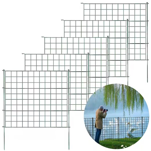 Pablo pond fence, metal plug-in fence set for garden, pond & animals, rustproof